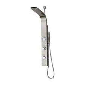 DESCRIPTION: VERNAZZA 43 IN. 2-JET SHOWER PANEL SYSTEM WITH SHOWER HEAD AND HAND SHOWER IN STAINLESS STEEL BRAND/MODEL: MEDITERRANEO RETAIL$: $139.00