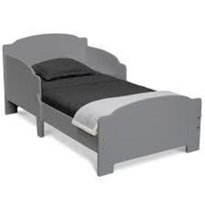 DESCRIPTION: NEWPORT WOODEN TODDLER BED-CHARCOAL BRAND/MODEL: DELTA RETAIL$: $84.99 LOCATION: SHOWROOM 1 QTY: 1