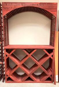 DESCRIPTION: 46" X 13" X 72" WOODEN WINE DISPLAY UNIT SIZE: 46" X 13" X 72" LOCATION: SHOWROOM 1 QTY: 1