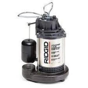 DESCRIPTION (1) SUBMERSIBLE SUMP PUMP BRAND/MODEL RIDGID #31021-3 ADDITIONAL INFORMATION RETAILS FOR $100.00 SIZE 1/2 HP THIS LOT IS ONE MONEY QTY 1