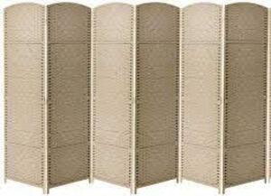 DESCRIPTION: 6-PANEL ROOM DIVIDER- BEIGE BRAND/MODEL: SORBUS RETAIL$: $122.99 SIZE: 96" X 69" LOCATION: SHOWROOM 1 QTY: 1