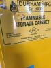 DESCRIPTION: (1) FLAMMABLE STORAGE CABINET BRAND/MODEL: DURHAM/1022S-590 INFORMATION: SELF CLOSE, LIGHT DAMAGE, SEE INSPECTION RETAIL$: $1,642 SIZE: 2 - 3