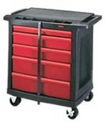 DESCRIPTION: (1) 5-DRAWER MOBILE WORK CENTER BRAND/MODEL: RUBBERMAID/7734-88 INFORMATION: 250LB TOP SHELF CAPACITY RETAIL$: $512 SIZE: 32 5/8" X 19 15