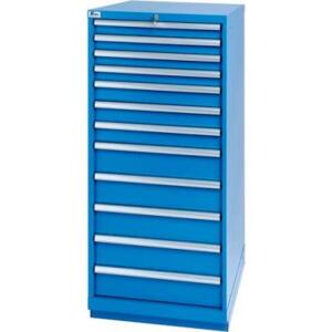 DESCRIPTION: (1) 12 DRAWER STANDARD WIDTH CABINET WITH LOCK BRAND/MODEL: LISTA INFORMATION: BLUE RETAIL$: $3712.14 EA SIZE: 28 1/4 IN X 28 1/2 IN X 57