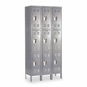 DESCRIPTION: (1) WARDROBE LOCKER BRAND/MODEL: HALLOWELL #4HE12 INFORMATION: GRAY RETAIL$: $1173.18 EA SIZE: 36 IN X 18 IN X 78 IN, 3 TIERS, 3 UNITS WI