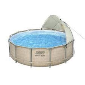 DESCRIPTION: (1) POWER STEEL FRAME ABOVE GROUND POOL BRAND/MODEL: COLEMAN INFORMATION: OVAL RETAIL$: $600.00 EA SIZE: 13'X42" QTY: 1