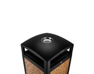 DESCRIPTION: (1) STONE PANEL TRASH RECEPTACLE WITH ASHTRAY BRAND/MODEL: ALPINE #472-40-STO INFORMATION: STONE WALLS RETAIL$: $643.49 EA SIZE: 40 GAL Q