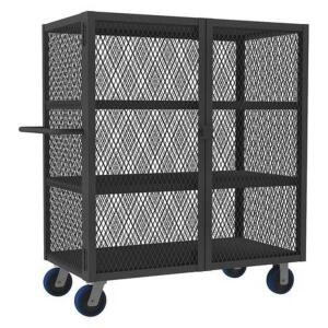 DESCRIPTION: (1) DUAL-LATCH WELDED MESH SECURITY CART WITH FIXED SHELVES BRAND/MODEL: DURHAM MFG INFORMATION: GRAY RETAIL$: $749.08 EA SIZE: HEIGHT: 5