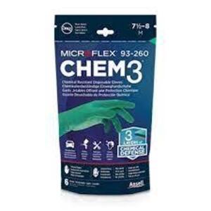 DESCRIPTION: (50) BAGS OF (6) CHEMICAL-RESISTANT GLOVES BRAND/MODEL: MICROFLEX #93-260 INFORMATION: BLUE RETAIL$: $36.97 EA SIZE: XL, 9.5-10 QTY: 50