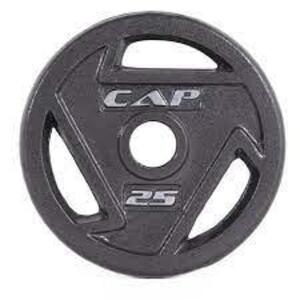 DESCRIPTION: (2) BARBELL OLYMPIC GRIP PLATE BRAND/MODEL: CAP #OPHW2-025 INFORMATION: BLACK RETAIL$: $34.99 EA QTY: 2