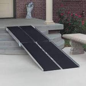 DESCRIPTION: (1) PORTABLE WHEELCHAIR RAMP FOR STEPS AND STAIRS BRAND/MODEL: PRAIRIE VIEW INDUSTRIES RETAIL$: $600.00 EA SIZE: 8' QTY: 1