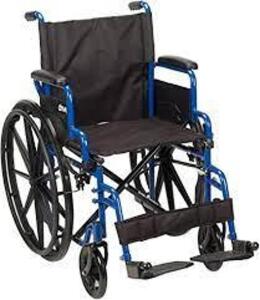 DESCRIPTION: (1) MEDICAL WHEELCHAIR BRAND/MODEL: DRIVE INFORMATION: BLUE STREAK AND BLACK RETAIL$: $180.00 EA QTY: 1