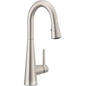 DESCRIPTION: (1) HANDLE BAR FAUCET BRAND/MODEL: MOEN #7664SRS INFORMATION: STAINLESS RETAIL$: $248.84 EA SIZE: 1.5 GPM QTY: 1