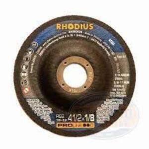 DESCRIPTION: (10) GRINDING DISC BRAND/MODEL: RHODIUS/RS57 INFORMATION: TYPE 27/FOR STEEL RETAIL$: 12.98 EACH SIZE: 9" X 1/4" QTY: 10