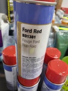 DESCRIPTION: (6) SPRAY PAINT BRAND/MODEL: CLASS C SOLUTIONS GROUP #BD1381 INFORMATION: FORD RED RETAIL$: 8.76 SIZE: 12 OZ QTY: 6