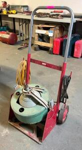 DESCRIPTION: SPARTAN TOOL MODEL 100 DRAIN CLEANING MACHING W/ DRUM (DAMAGED, SEE PHOTOS) BRAND/MODEL: SPARTAN TOOL 100 LOCATION: SHOWROOM #2 QTY: 1