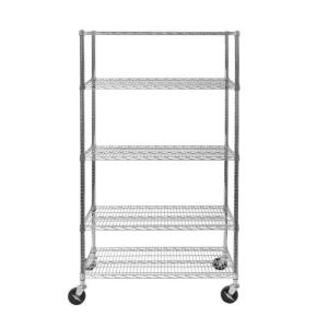 DESCRIPTION (1) SEVILLE ULTRADURABLE WIRE SHELVING UNIT BRAND/MODEL WEB564 ADDITIONAL INFORMATION 5-TIER/SILVER/RETAILS AT $189.99 SIZE 48"W X 24"D X