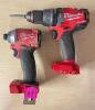 DESCRIPTION: MILWAUKEE 2-PIECE HAMMER/IMPACT DRILL DRIVER SET BRAND/MODEL: MILWAUKEE INFORMATION: BATTERY AND CHARGER NOT INCLUDED LOCATION: SHOWROOM