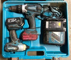 DESCRIPTION: MAKITA 2-PIECE DRILL/DRIVER CORDLESS SET W/ BATTERY & CHARGER BRAND/MODEL: MAKITA LOCATION: SHOWROOM 2 QTY: 1