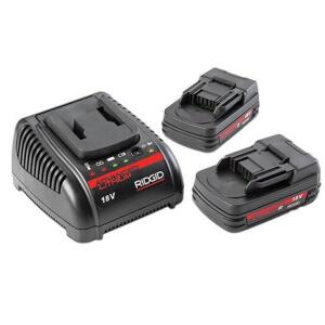 DESCRIPTION: RIDGID Battery & Charger Kit with Two 18V Advanced Lithium 2.0Ah Batteries and 120V Charger BRAND/MODEL: RIDGID INFORMATION: NEW IN BOX L
