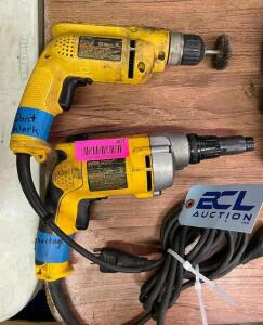 DESCRIPTION: (2) VSR DRILLS BRAND/MODEL: DEWALT INFORMATION: NOT IN WORKING CONDITION - SOLD AS IS LOCATION: SHOWROOM 2 QTY: 2