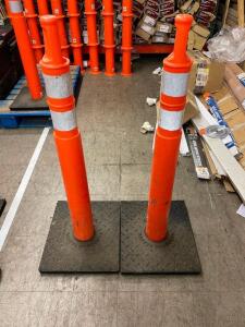 DESCRIPTION: (6) ORANGE PLASTIC TRAFFIC BARRIERS LOCATION: WAREHOUSE THIS LOT IS: SOLD BY THE PIECE QTY: 6