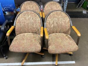 DESCRIPTION: (4) TAN UPHOLSTERED CONFERENCE CHAIRS. LOCATION: BREEZE WAY THIS LOT IS: SOLD BY THE PIECE QTY: 4