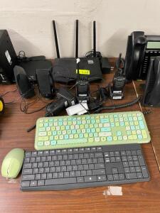 DESCRIPTION: (1) LOT OF ASSORTED ELECTRONICS - KEYBOARDS AND WALKIE TALKIES LOCATION: SHR2 THIS LOT IS: ONE MONEY QTY: 1