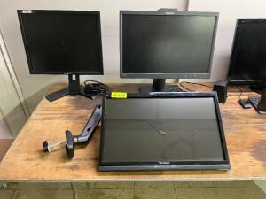 DESCRIPTION: (3) ASSORTED LCD MONITORS LOCATION: SHR2 THIS LOT IS: ONE MONEY QTY: 1