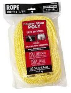 DESCRIPTION: (2) 100FT X 1/4" HOLLOW BRAID POLY ROPE LOCATION: SHOWROOM #2 QTY: 2