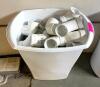 DESCRIPTION: CONTENTS OF BIN (ASSORTED PVC FITTINGS AS SHOWN) LOCATION: SHOWROOM #2 QTY: 1