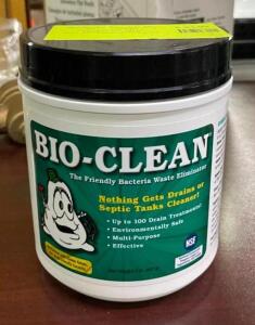 DESCRIPTION: (8) 2 LB. CONTAINERS OF BIO-CLEAN BACTERIA WASTE ELIMINATOR LOCATION: SHOWROOM 2 QTY: 8