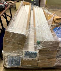 DESCRIPTION: (6) BOXES OF ASSORTED 48" FLUORESCENT LIGHT BULBS BRAND/MODEL: LIBERTY INFORMATION: SEE PHOTOS FOR MORE DETAIL LOCATION: SHOWROOM 2 QTY: