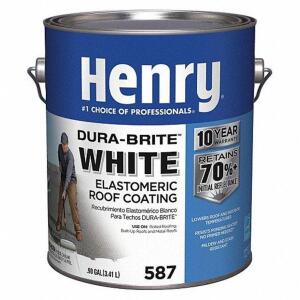 DESCRIPTION (1) ELASTOMERIC ROOF COATING BRAND/MODEL HENRY #40P313 ADDITIONAL INFORMATION RETAILS FOR $37.87 WHITE SIZE 1 GALLON THIS LOT IS ONE MONEY