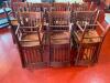 (14) BAR BACK WOODEN CHAIRS W/ GREEN PADDED SEATS - 2