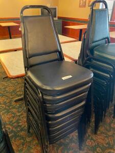 (8) BLACK PADDED STACK CHAIRS