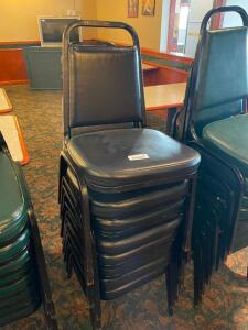 (8) BLACK PADDED STACK CHAIRS