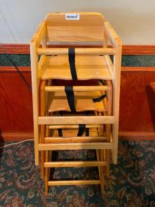 (3) WOODEN HIGH CHAIRS