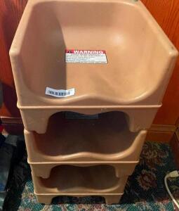 (3) TAN PLASTIC BOOSTER SEATS