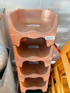 (4) TAN PLASTIC BOOSTER SEATS