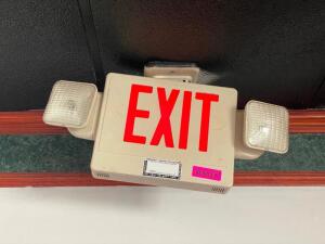 (3) - CEILING MOUNTED EXIT SIGNS