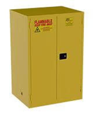 DESCRIPTION: (1) FLAMMABLES SAFETY CABINET BRAND/MODEL: JAMCO #BM90 INFORMATION: YELLOW RETAIL$: $1770.00 EA SIZE: 43"W 34"D 65"H QTY: 1