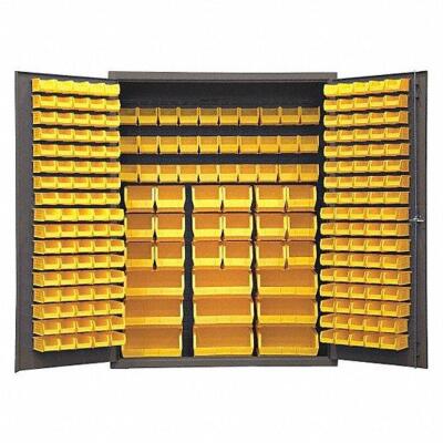 DESCRIPTION: (1) STORAGE BIN CABINET BRAND/MODEL: DURHAM #33VE46 INFORMATION: YELLOW BIN RETAIL$: $2886.77 EA SIZE: BINS NOT INCLUDED, 60" X 24" X 84"