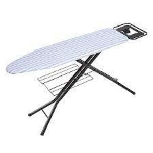 DESCRIPTION: (1) 4 LEG HD PLASTIC TOP IRONING BOARD WITH REST BRAND/MODEL: HONEY CAN DO #15V256 RETAIL$: $74.44 EA SIZE: 64"X15" QTY: 1