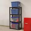 DESCRIPTION: (1) 4-SHELF STORAGE RACK BRAND/MODEL: OSKAR INFORMATION: BLACK RETAIL$: $56.99 EA SIZE: 56� (142.2 CM) H X 30� (76.2 CM) W X 14� (35.6 CM