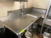 DESCRIPTION: 60" " L " SHAPED LEFT SIDE SOIL TABLE W/ SPRAY STATION SINK. SIZE 60" LOCATION: KITCHEN QTY: 1