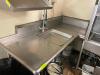 DESCRIPTION: 60" " L " SHAPED LEFT SIDE SOIL TABLE W/ SPRAY STATION SINK. SIZE 60" LOCATION: KITCHEN QTY: 1 - 2