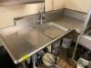 DESCRIPTION: 60" " L " SHAPED LEFT SIDE SOIL TABLE W/ SPRAY STATION SINK. SIZE 60" LOCATION: KITCHEN QTY: 1 - 4