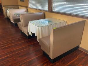 NAME: (4) - PC. BOOTH SYSTEM DESCRIPTION: (4) - PC. BOOTH SYSTEM ADDITIONAL INFORMATION: (2) - ENDS / (2) MIDDLES / TABLES NOT INCLUDED. BOOTH PIECES