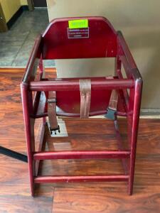 DESCRIPTION: WOODEN HIGH CHAIR LOCATION: SEATING QTY: 1